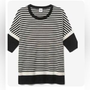 Cabi Black and White Striped Brunch Pullover (Spring 2025)